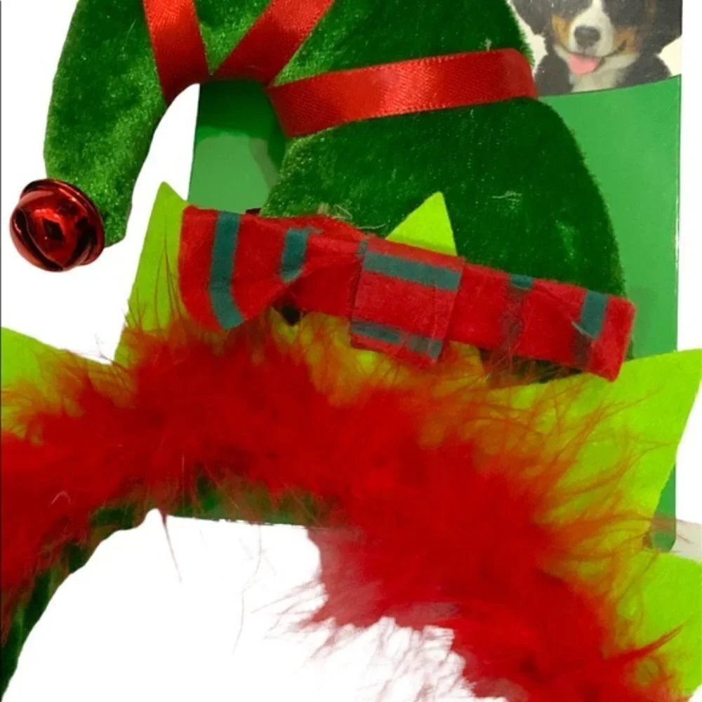 SPOT Dog Christmas Elf Headband Holiday Hat Adjustable Medium / Large